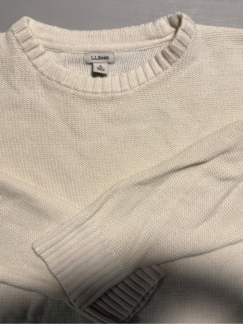L.L. Bean Crewneck Sweater white size large